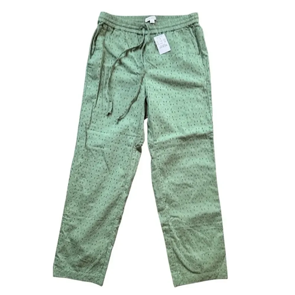 J.Crew Women's Eyelet Green Patterned Pants Sz XS NWT